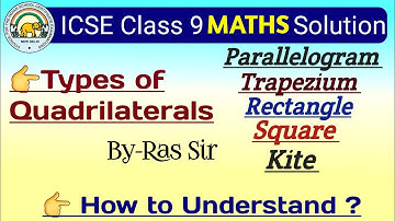 Parallelogram|Types of Quadrilateral|Parallelogram Class 9 ICSE|Parallelogram class 9 introduction