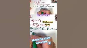 An INVOLUTION: Complex CONJUGATION f(z) = z̄ (the Function is its OWN INVERSE!!)