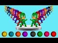 Coloring PJ Masks Gekko Learn Colors Johny Johny Yes Papa Song Rhymes for Kids