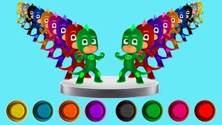 Coloring PJ Masks Gekko Learn Colors Johny Johny Yes Papa Song Rhymes for Kids
