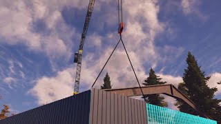 Hanging sheet wall w Liebherr 125K crane 🚧 Construction Simulator screenshot 2