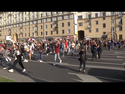 Dozens Arrested As Police Disperse Women Protesting Against Lukashenka