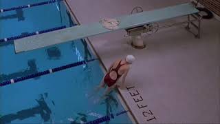 Melissa Sagemiller One-Piece Dark Red Swimsuit Swaying Indoor Pool Scene