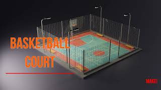 Basketball court in Blender 3.3 tutorial screenshot 4