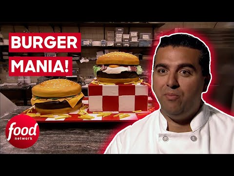 Buddy Makes A Hamburger Cake For Man Obsessed With Burgers! | Cake Boss