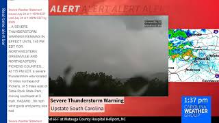 Skycam: Severe Thunderstorm Warning Greenville, South Carolina #scwx