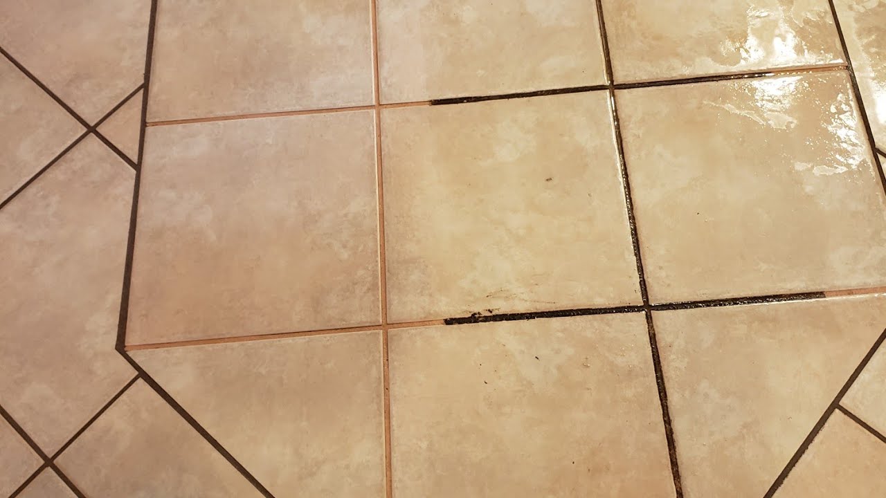 New customer decided to get carpets & tile floors clean instead of replacing - YouTube