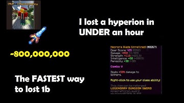 How I bought and lost a hyperion in UNDER AN HOUR (Hypixel Skyblock)