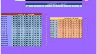 LOTOFACIL GRUPOS DE 21 DEZENAS   + REDUÇÃO DE 21 PARA 11 E 9 DEZENAS