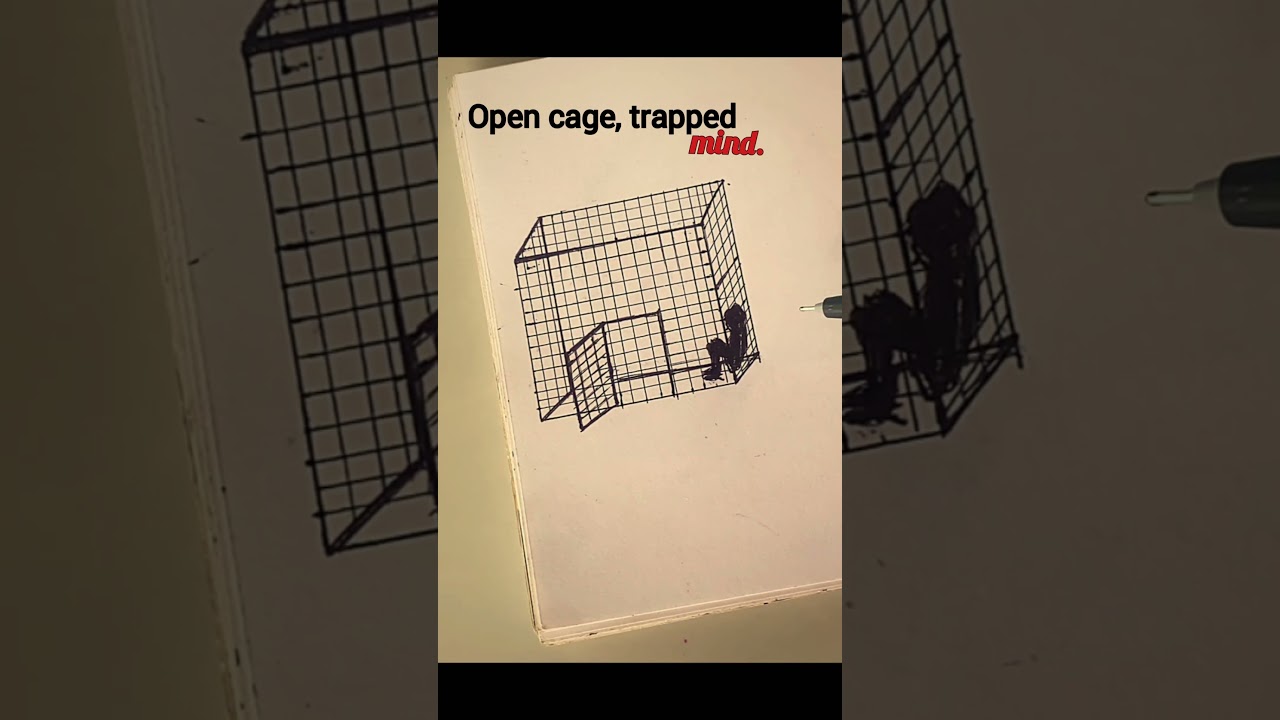 Open cage, trapped mind.”💔🥀 