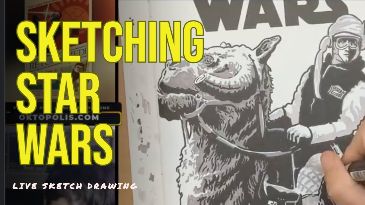 Sketching Star Wars: drawing a Star Wars comic book sketch cover with ...