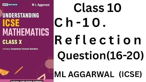 Reflection. Icse class 10.ml aggarwal. Chapter-10. (16-20).