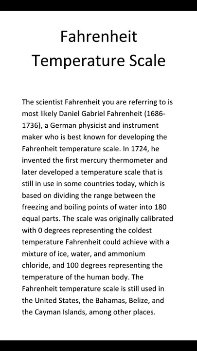 Fahrenheit - temperature scale. #fahrenheit