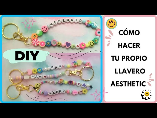 Como hacer LLAVERO de MODA aesthetic fáciles y bonitos 💜 / Llavero para  vender 