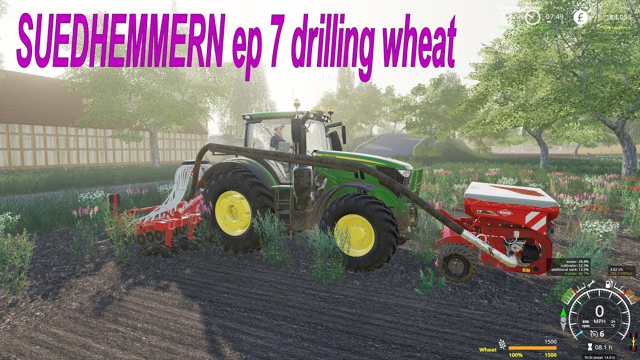 farming simulator 19  SUEDHEMMERN ep 7 drilling wheat