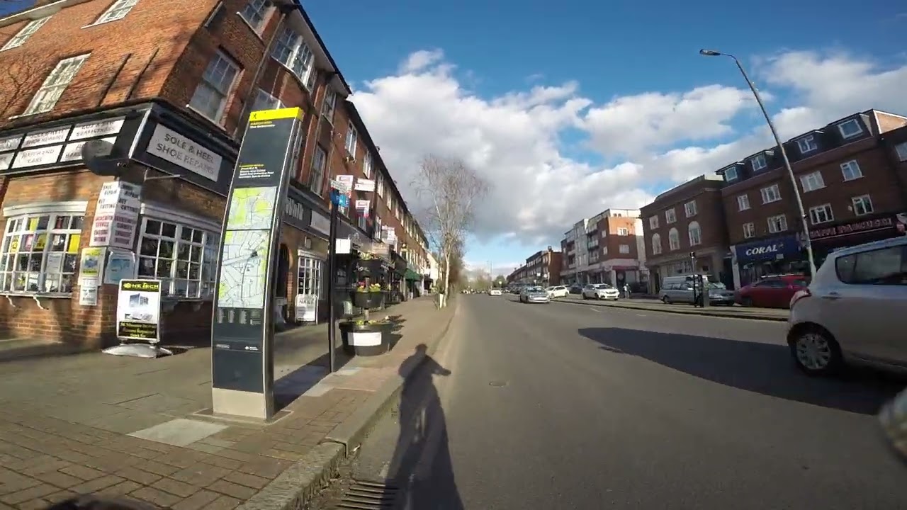 Cycling Hatch End high street