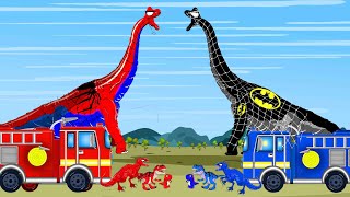 SPIDER MAN T-REX vs BATMAN T-REX, FIRE CAR: Who Is King Of Dinosaurs Fighting in Jurassic World?