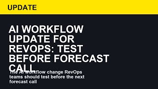 RevOps Teams: Test This AI Workflow Before Your Next Forecast Call Profile