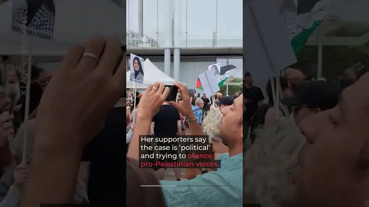 Pro-Palestine MEP Rima Hassan arrives at trial for ‘glorifying terrorism’ | AJ #shorts