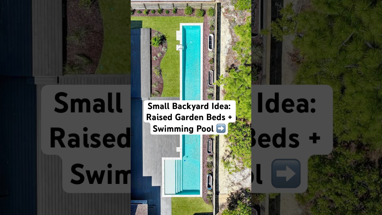 Backyard idea: Raised garden beds + lap pool = the perfect small backyard. 