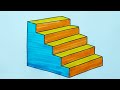 How to draw stairs step by step  easy stairs drawing  drawing ideas