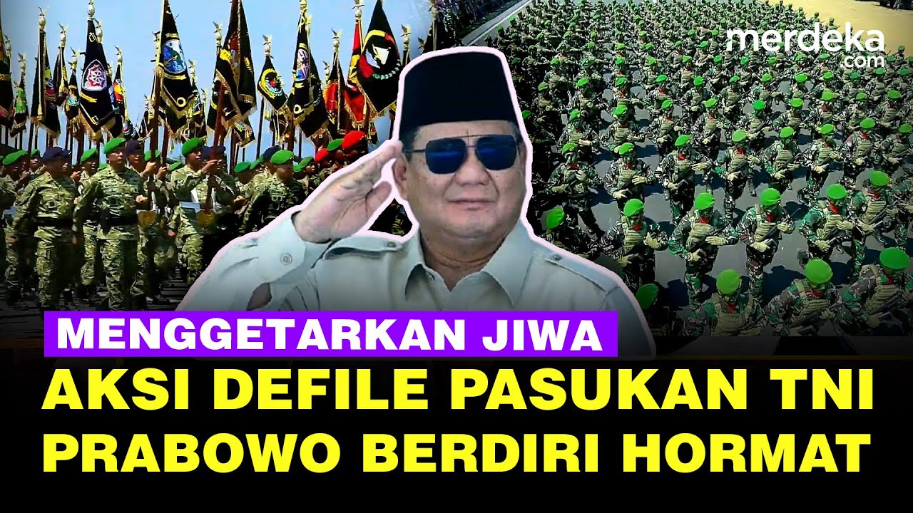 [FULL] Defile Gagah Pasukan TNI, Bergetar Jiwa Prabowo Berdiri Hormat di Batujajar