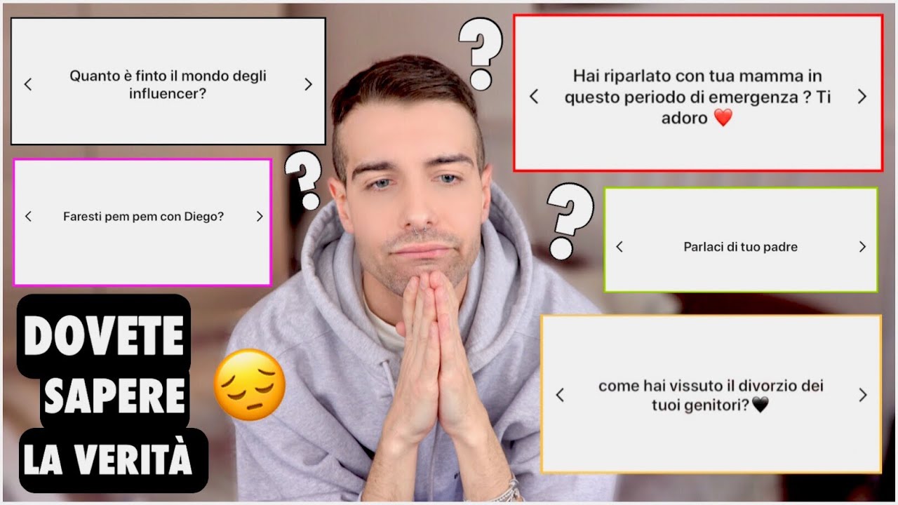 MIA MAMMA NON SA NEMMENO DOVE VIVO!!! RISPONDO A DOMANDE SCOMODE CHE HO SEMPRE EVITATO!