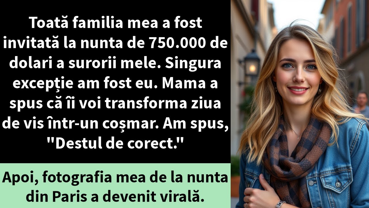 Toată familia mea a fost invitată la nunta de 750.000 de dolari a surorii mele. Singura excepție am