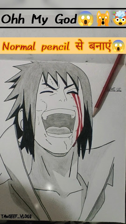 Drawing Sasuke uchiha With sharingan || #naruto #itachi #madara #anime #shorts