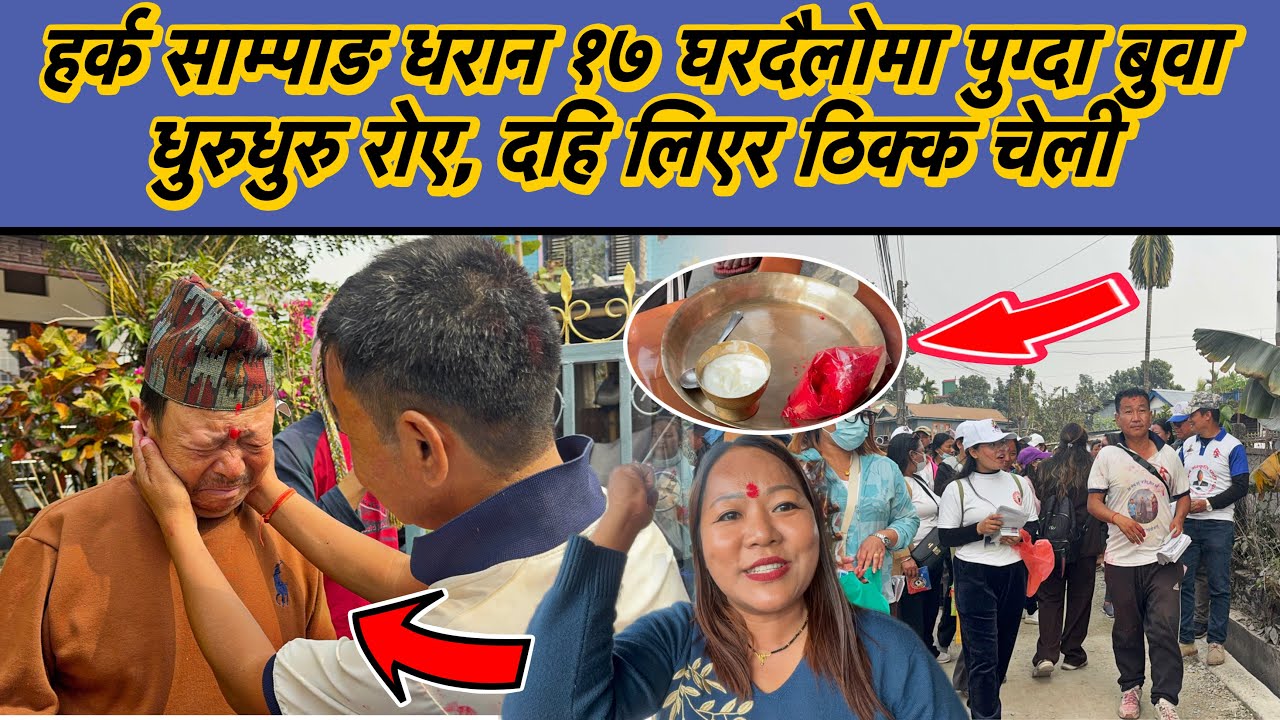 हर्क साम्पाङ धरान १७ घरदैलोमा पुग्दा बुवा धुरुधुरु रोए, दहि लिएर ठिक्क चेली