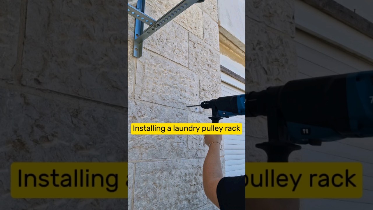 Installing a laundry pulley rack 🔨 
