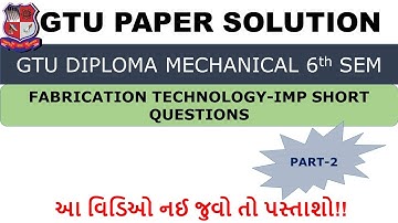 FT Most IMP short Question part-2 (3361905) II Fabrication Technology Most IMP Question #GTU #IMP