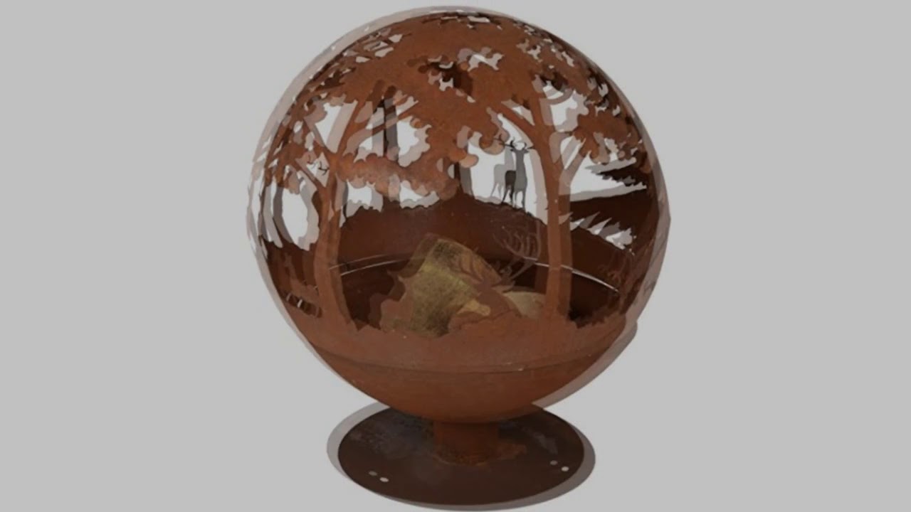 Esschert Design Fallen Fruits Oxidised Woodland Globe Speher Fire