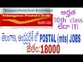 Latest postal jobs notifications | Ap, telangana mts jobs notifications | in telugu