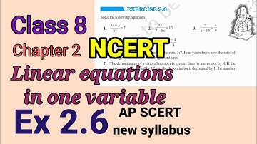 Ex 2.6,Linear Equations in one variable, Chapter 2,Class 8,NCERT, AP SCERT new syllabus.