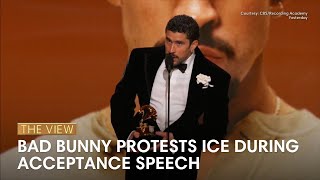 Bad Bunny Protests Ice During Acceptance Speech  The View
