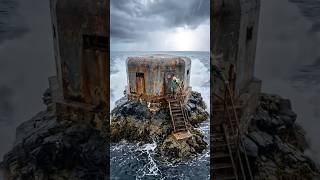 I Rebuilt an Abandoned Ocean Bunker… During a Storm 😳🌊 #shorts #seasurvival #viralvideo
