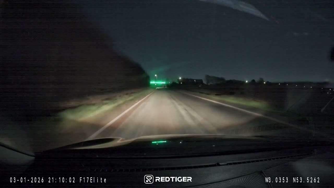 Redtiger F17 front dashcam night test