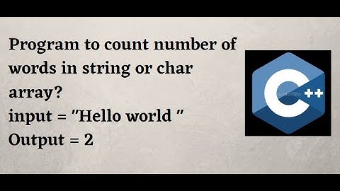 Count number of words in String or char array