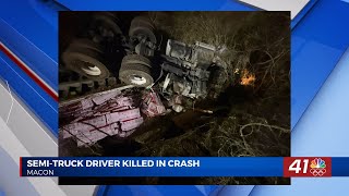 Driver killed after semi crashes on I-75 near Riverside Drive in Macon