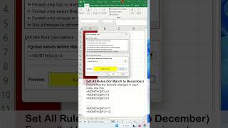 Change cell color depending on the month of the date in the cell - Excel Tips and Tricks #shorts