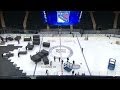 Basketball to hockey timelapse at msg