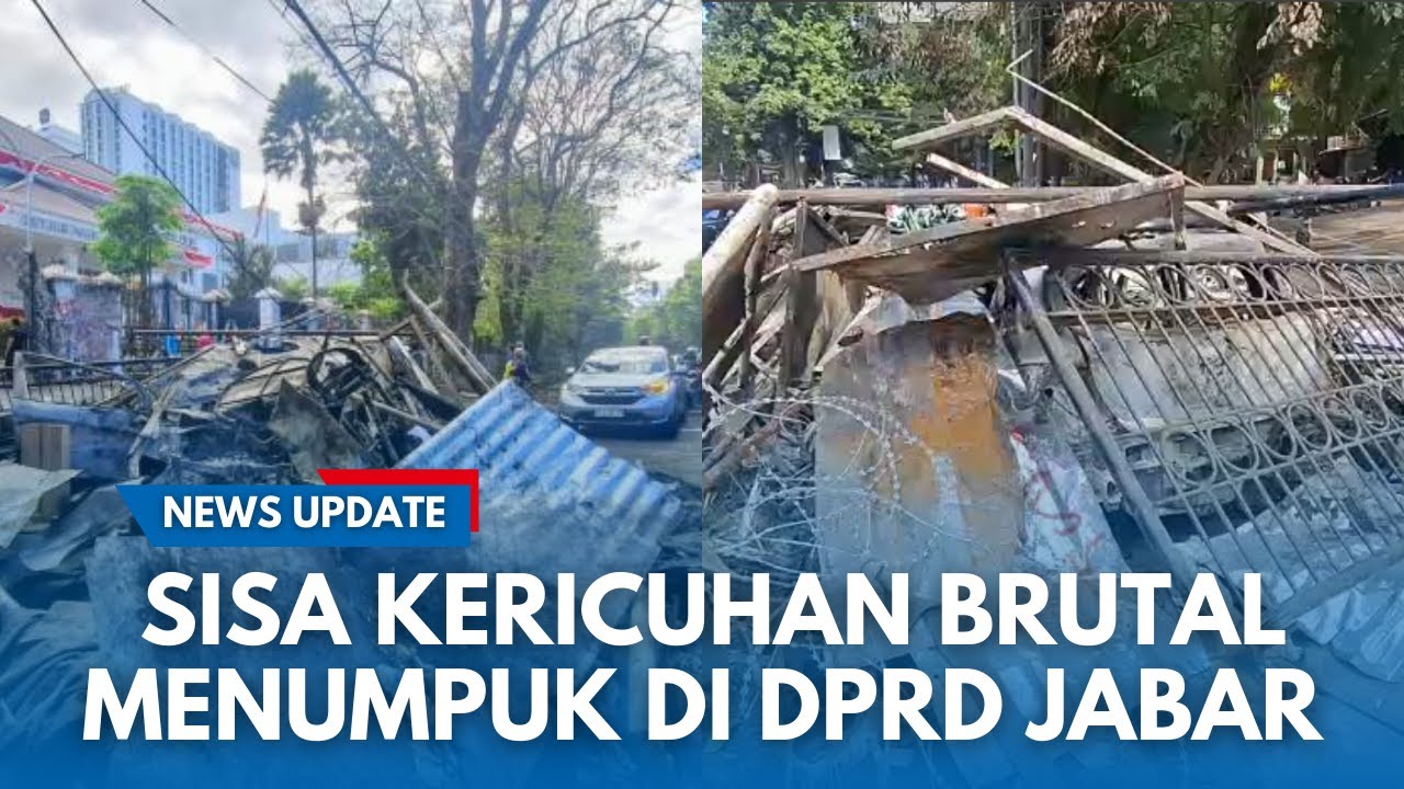 MENCEKAM SITUASI DPRD JABAR SEKARANG!! Puing Motor Hingga Mobil Menggunung di DPRD Jabar