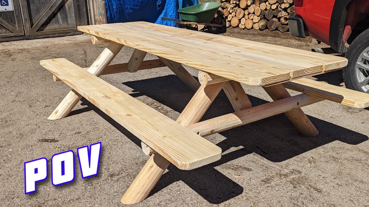 Building a Log Frame Picnic Table | First one of the year!