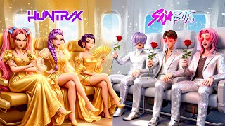 K-Pop Demon Hunters in Golden and Silver Airplane! | KPop Demon Hunters Animation