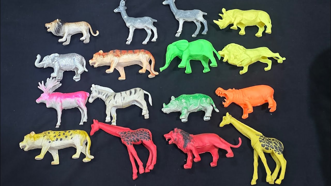 Lion Elephant Tiger Giraffe ASMR Unboxing🎁🐄🐇:Safari Plastic Animals Review & Collectible Safari Toy