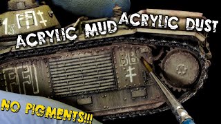 HOW TO Paint MUD&DUST w/ACRYLIC PAINTS - NO PIGMENTS!!! (Char B1 bis 1/72 Trumpeter)