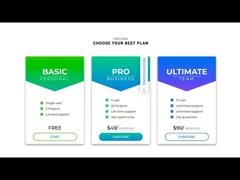 Unlocking Creativity: Responsive and Modern Pricing Table UI Design in Pure CSS