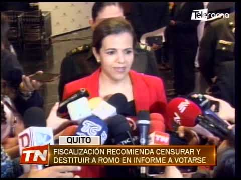 Fiscalización recomienda censurar y destituir a Romo en informe a votarse