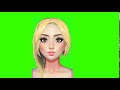 كروما خضراء وجة إمرأة تتكلم شاشة خضراء Green Screen